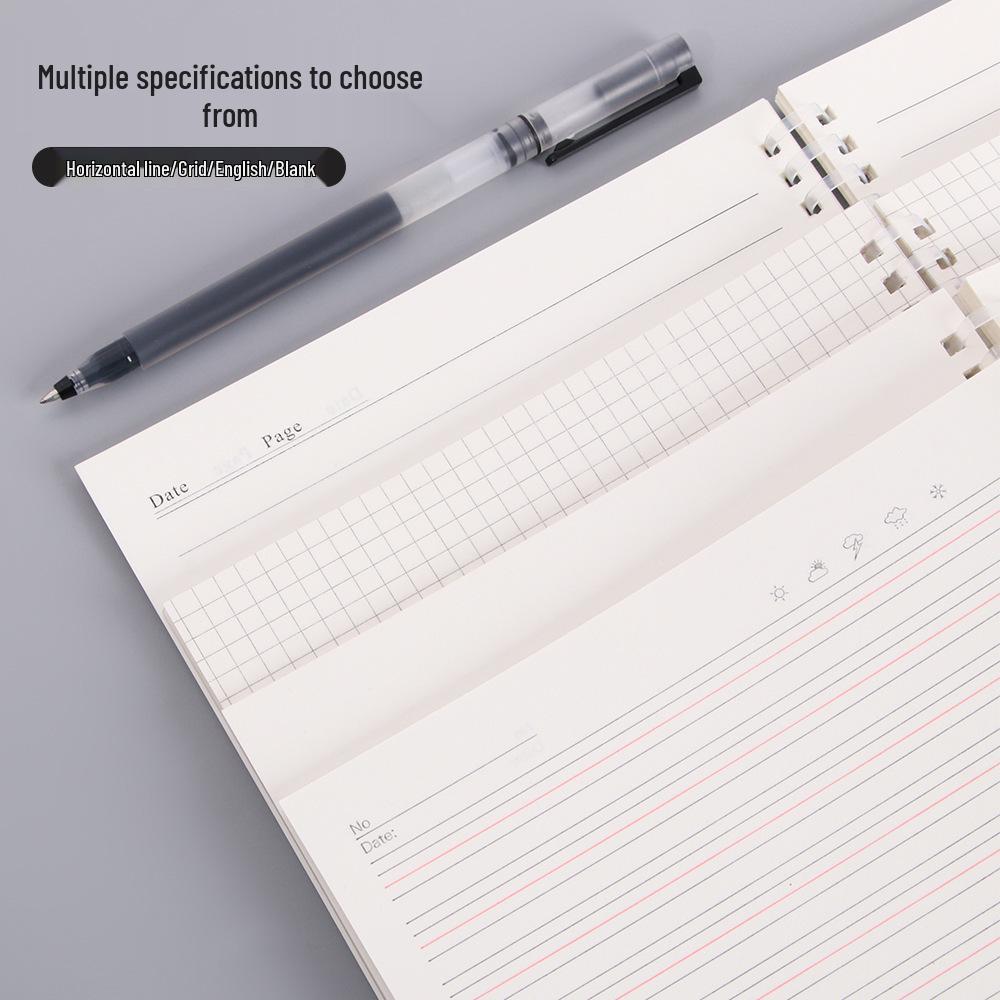 Creative B5 Thick Soft Rubber Coil Notebook for Students - A5 Horizontal Lined Grid Diary Stationery