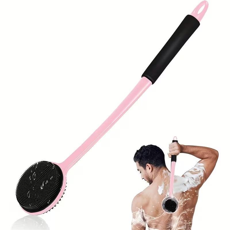 Siliconen rugschrobber voor de douche, in staat om overvloedig schuim te produceren, geschikt voor exfoliatie . Geschikt voor zowel mannen als vrouwen (lang model)