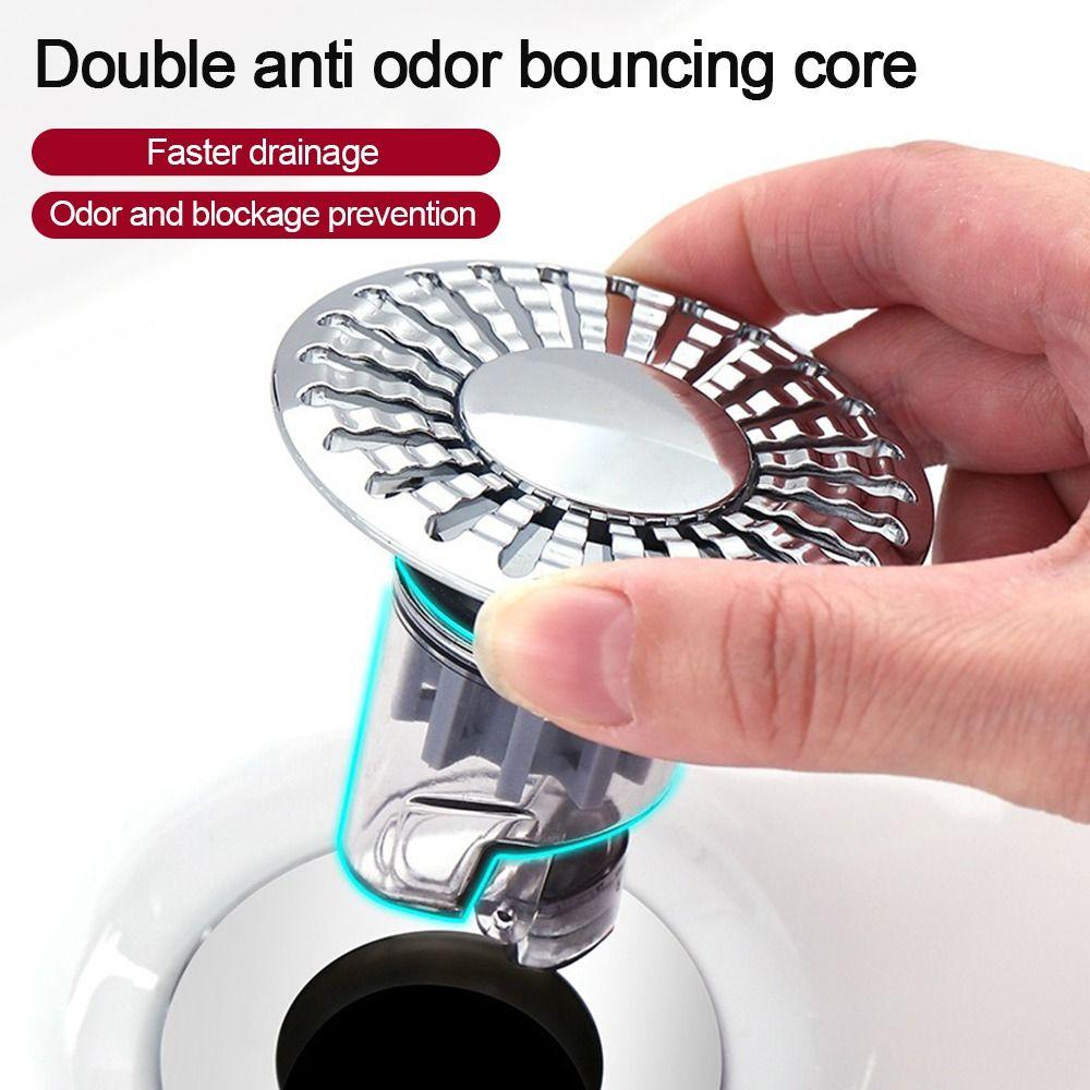 Plastic Floor Drain Filter Mesh Anti-clog Hair Trap Pop Up Drain Filter Anti-odor Sealing Cover Shower Leak Net
