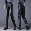 Dicke Lederhose mit hoher Taille und 9-Zoll-Übergröße, neuer Winterstil, lockere Haren-Freizeithose