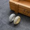 European and American Hip-hop Rings, Modified Personalized Men's Rings, Five-row Copper Full Zirconium Ring Rings.