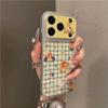 Plaid Star Leather Phone Case with Electroplated Window Sticker for iPhone 16 Pro Max and Apple 17.