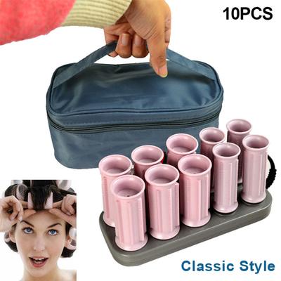 10PCS DIY Bangs Roller Electric Hair Curlers Curling Cylinder Aquece Rapidamente e Estavelmente para Meninas Mulheres Presente