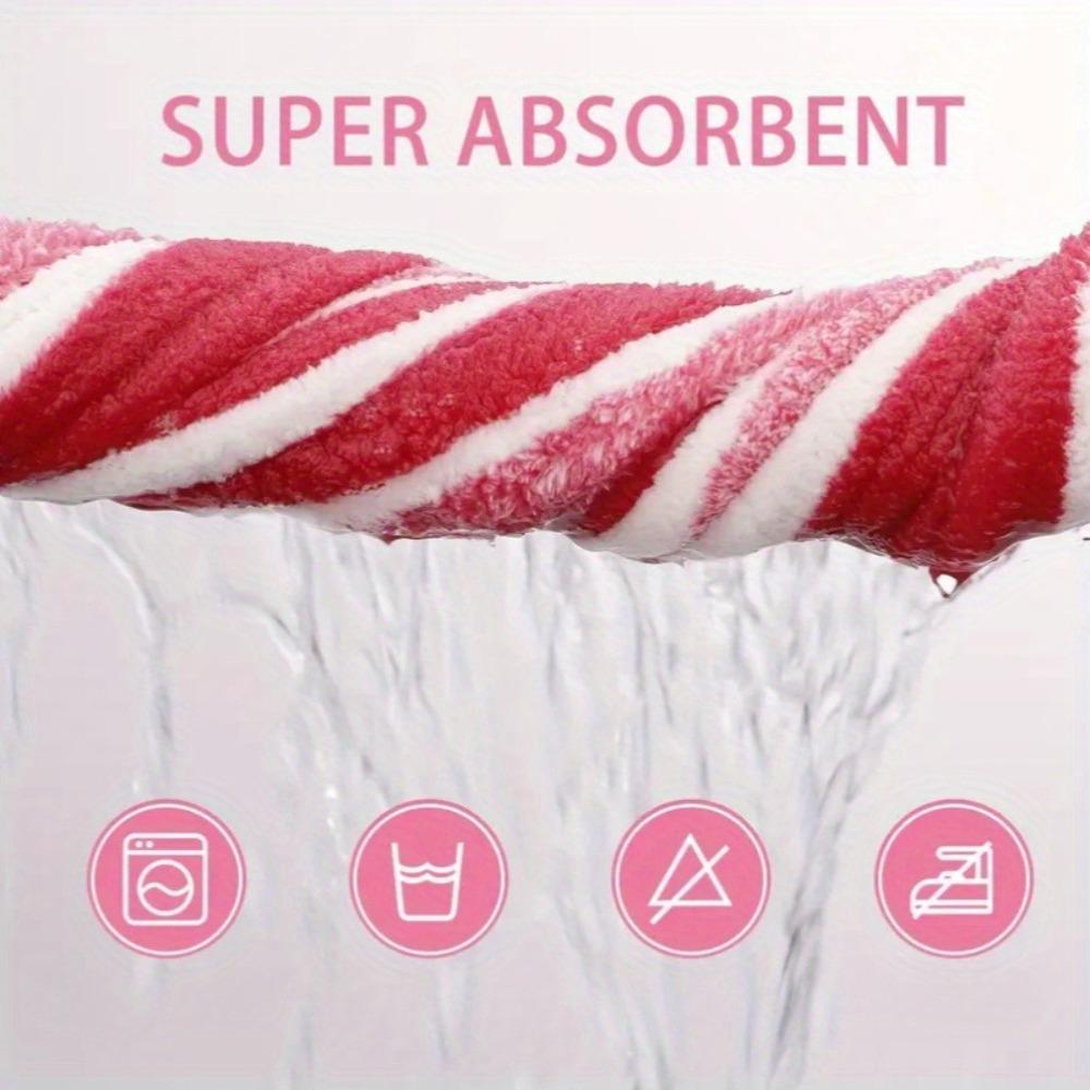 Bath Towel Wrapped In Thick and Enlarged Absorbent Face Wash, Home Wide Striped Coral Fleece Towel Set