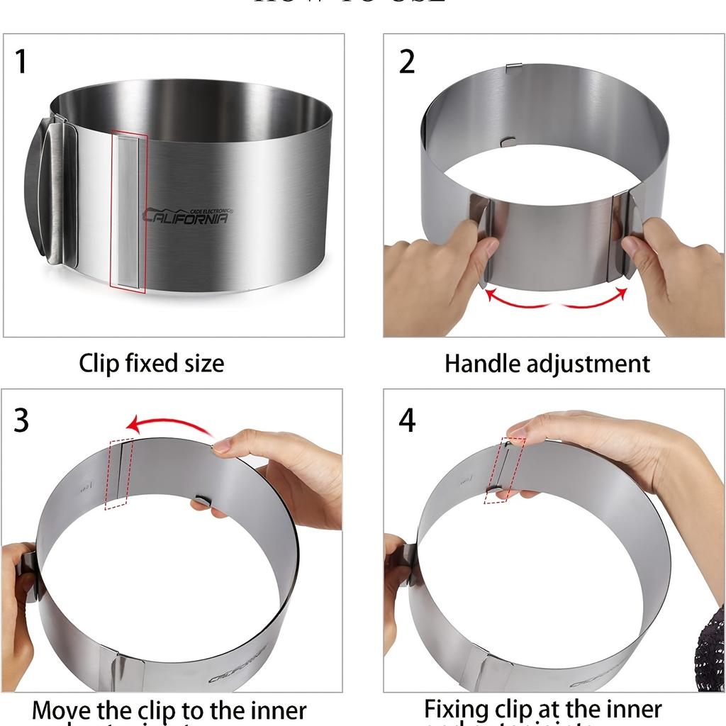 1 stück Edelstahl Mousse Ring Teleskop Runde Kuchen Ring Kuchen Form 6 Zoll-12 Zoll Einstellbare Größe Backen Werkzeug