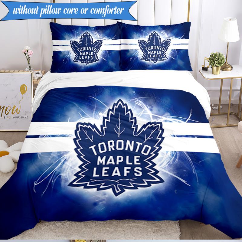 3PCS Maple Leafs Bedding Set Duvet Cover Closure Includes 1 Duvet Cover & 2 Pillowcases for All Seasons Bedroom Decor Christmas Fan gifts
