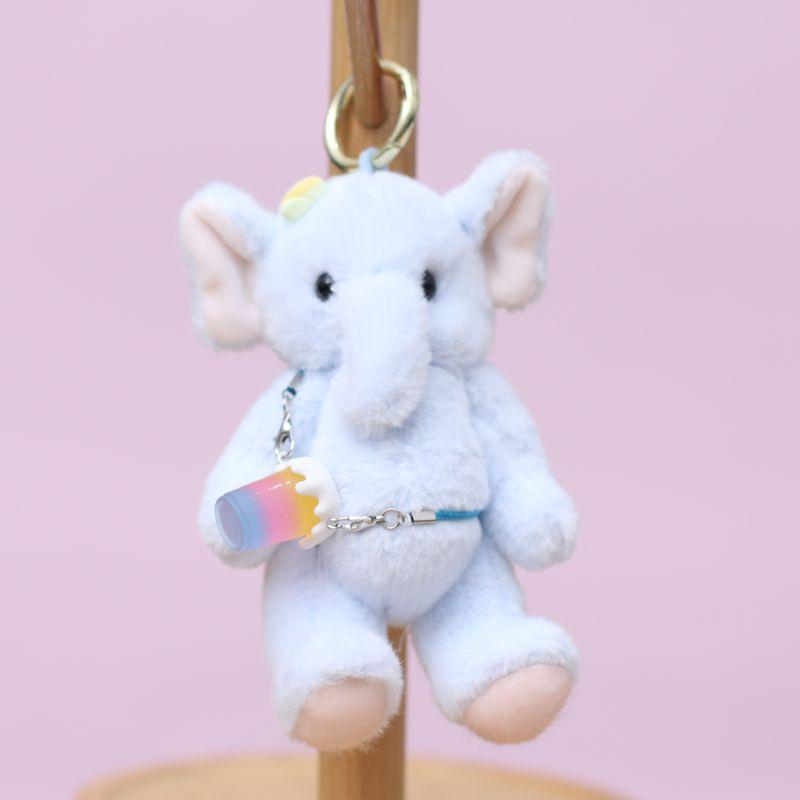 1Pcs Cute Soft Plush Elephant Doll With Joint And Hand And Foot Movement Charm Keychain Toy Bag Pendant Home Decor Gift