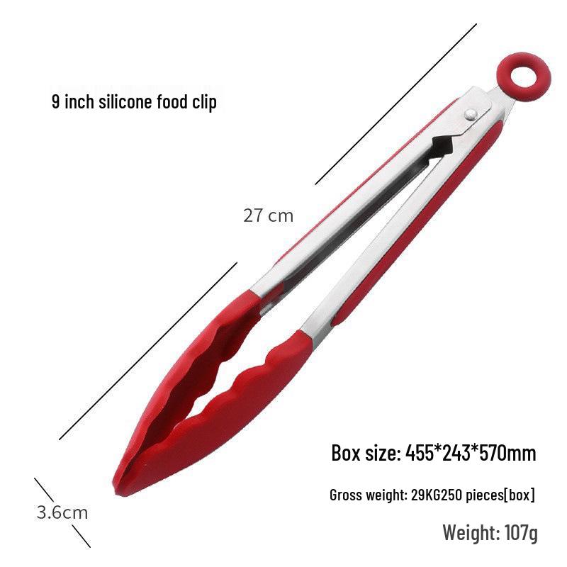 Stainless Steel Silicone Food & Barbecue Tongs for Grilling and Cooking