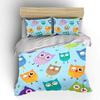 Cartoon Owls With Colorful Background Bedding Set 1 Duvet Cover 2 Pillowcases For Adult And Children Luxury Gift Full Size