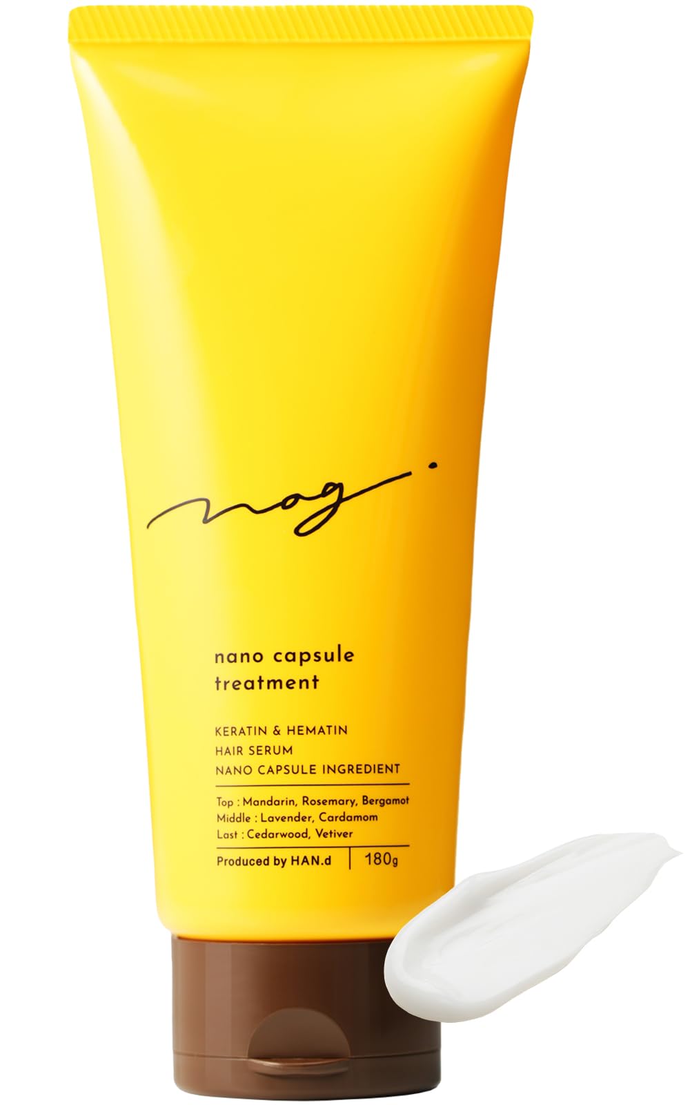 

ХАН.д наг. Нанокапсульная обработка (Смываемое средство для волос 180г) Бессиликоновый уход за волнистой кожей головы, восстанавливающая маска для волос (аромат натурального дерева) кератин