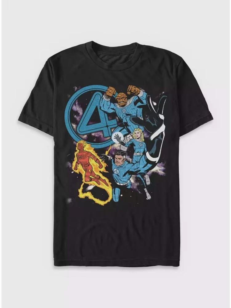 

Marvel genuine new retro Marvel Fantastic Four Galactic Quartet comic print Unisexs and Womens shortsleeved oversized Tshirt M