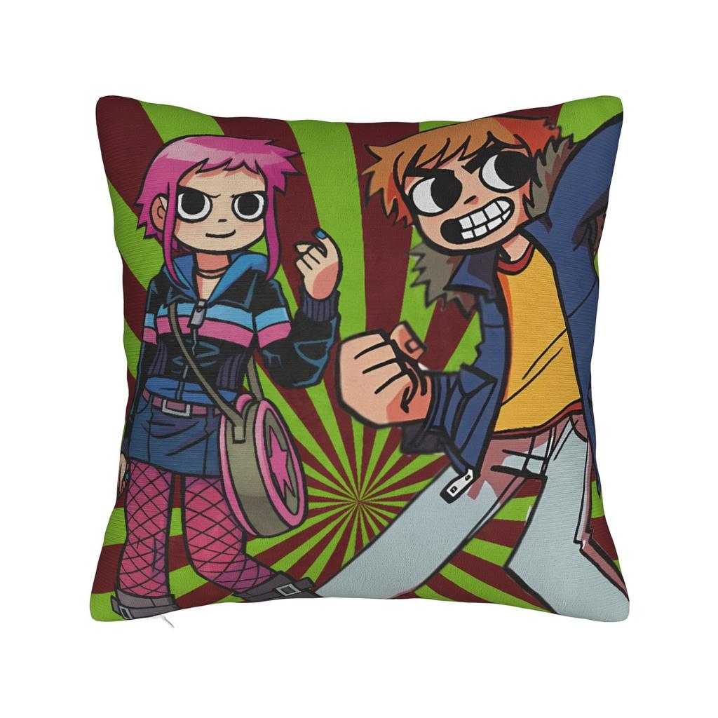 Scott Pilgrim Group Battle Pillow Case Square Pillow Cover Cute Funny Cushion Cover For Sofa Bedroom Home Decor