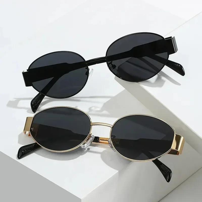 Fashion Retro Oval Sunglasses For Women Vintage Trendy Sun Glasses Women Luxury Small Metal Frame Classic Shades Eyewear Uv400