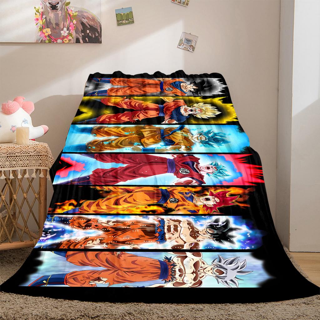 1 Stück Dragon Ball Super Aufdruck Flanelldecke, Hohe Qualität für alle Jahreszeiten, Heimdekoration, Wärme und Komfort, Perfekt für Weihnachtsgeschenke