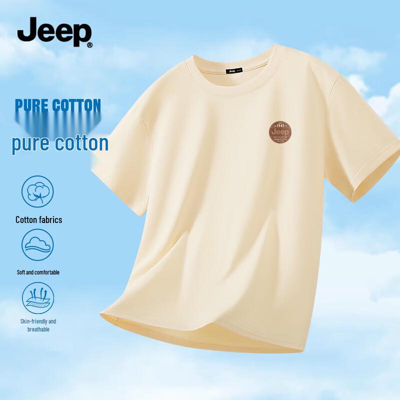 JEEP Men s Summer Pure Cotton Casual Short Sleeve T-Shirt XL