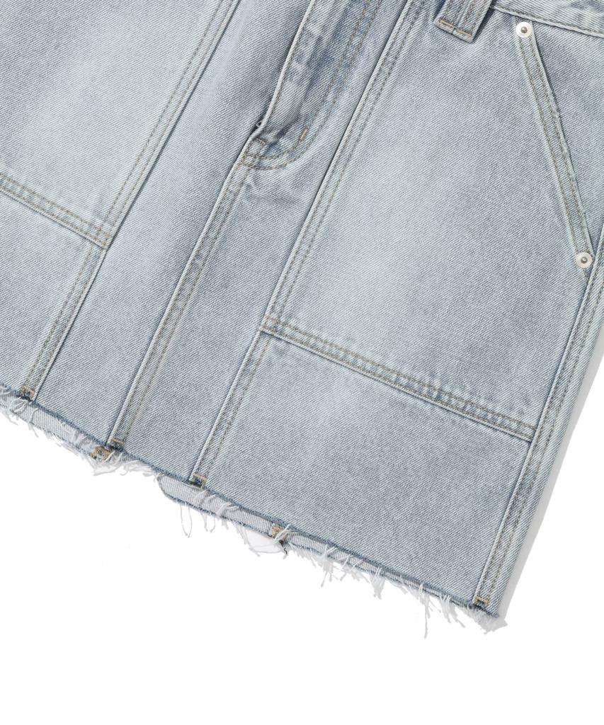 Covernat Woman Mini Denim Skirt Light Blue