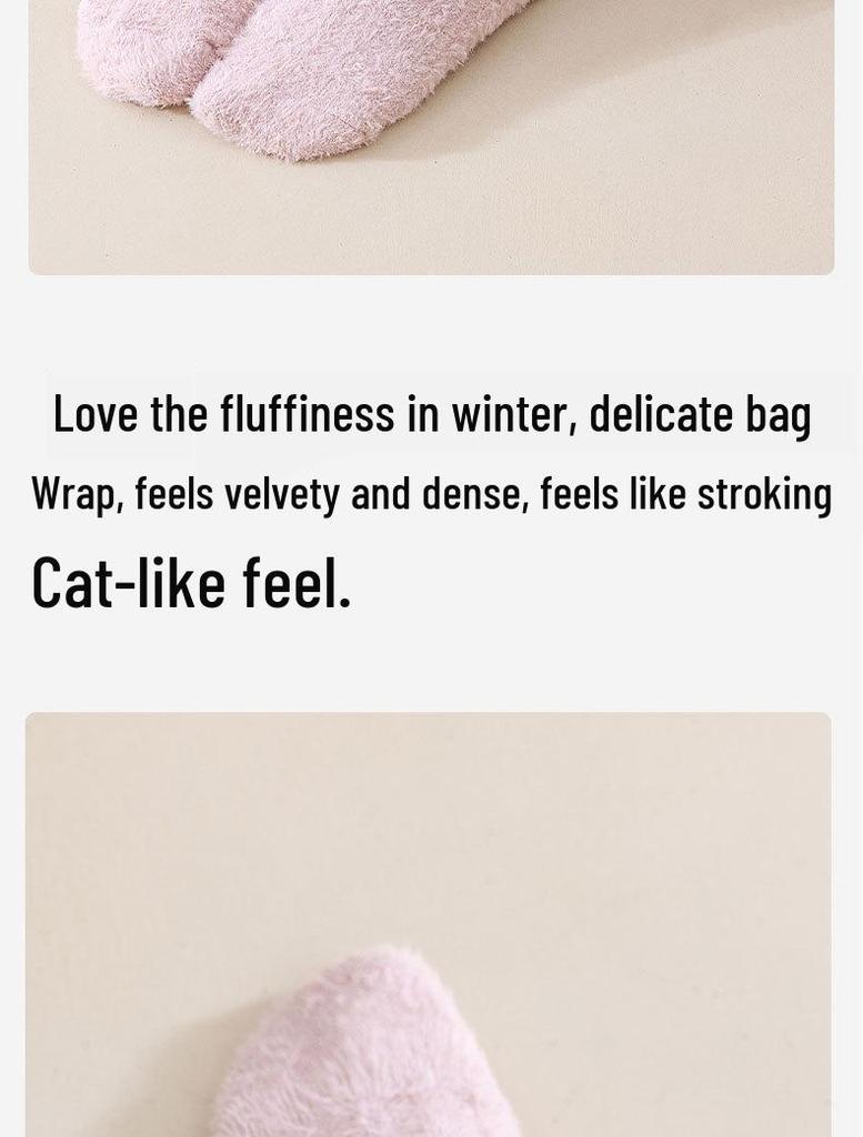 Women's Coral Fleece Calf Socks: Thick, Velvet, Non-Shedding, Warm Sleep Socks for Autumn & Winter.