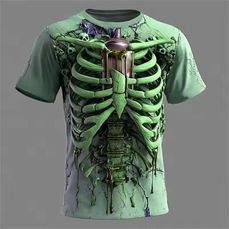 Mens Loose Fit Hooded Sweatshirt Halloween Horror Cartoon Print Long Sleeve Pullover Teens Adults