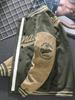 Men's Retro Suede Baseball Jacket - Embroidered Terry Cloth Bomber for Autumn/Winter