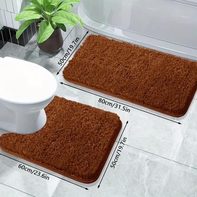 Bathroom Absorbent Floor Mat Home Bathroom Floormat Quick Drying U-shaped Toilet Cushion Carpet Bathroom Accessories At The Entrance of The Toilet