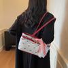 Sweet French Tote Bag Contrast Color Underarm Bags Shoulder Bag Bow PU Handbag  Girls