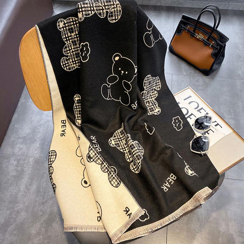Winter Women's Scarf Luxury Design Double Sided Cashmere Feel Scarf Warm Scarf Shawl