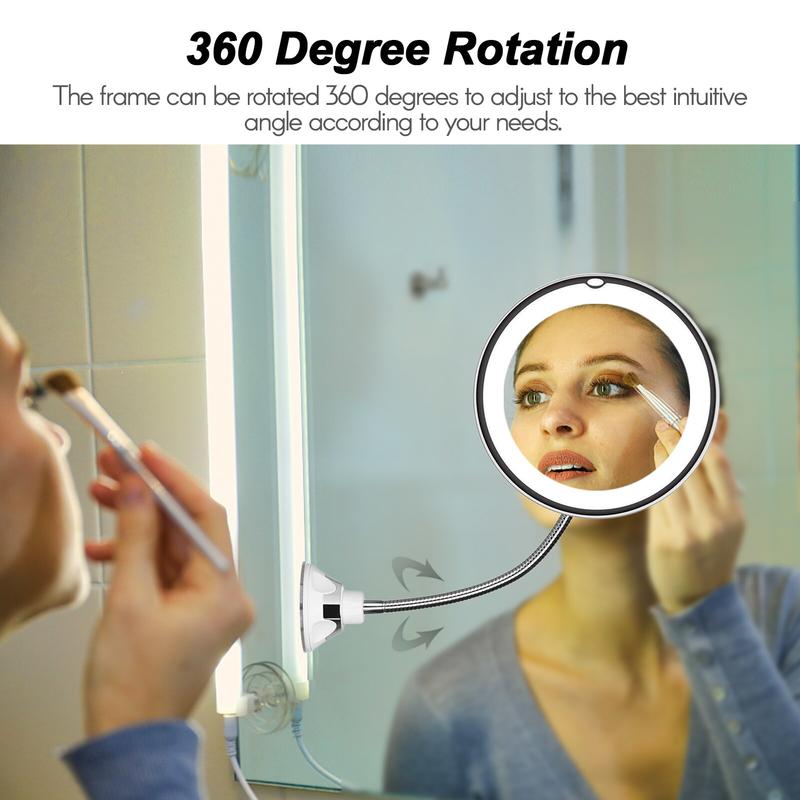 10x Magnifying Glossy Mirror Elastic Mirror CueRoSeneck Cosmetic Mirror Bathroom Mirror Bedroom Bathroom | Bathroom Mirror