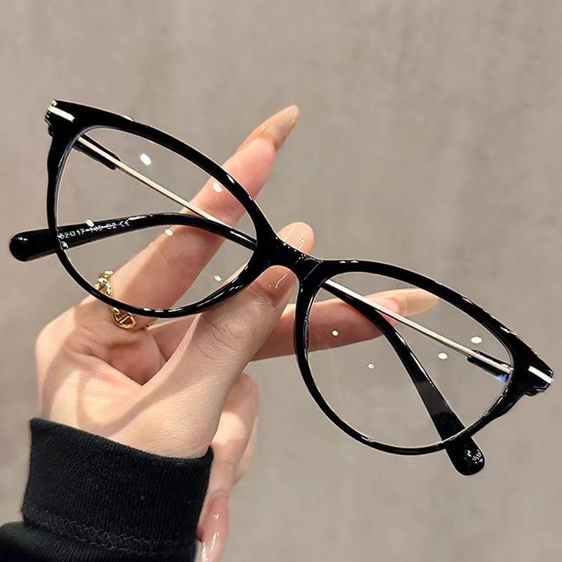Women Anti Blue Light Cat Eye Metal Frame Glasses Fashion Men Glasses