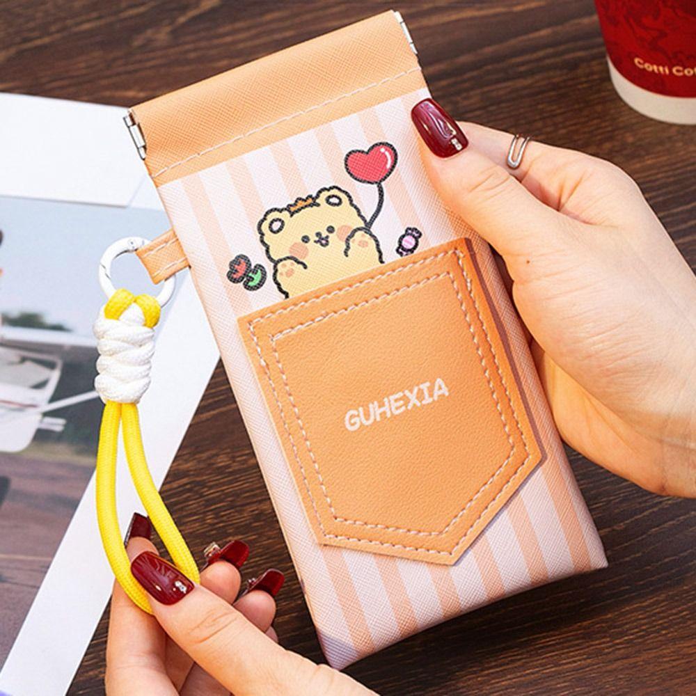 PU Leather Reading Eyewear Case Automatic Closed Myopia Glasses Case  For Students