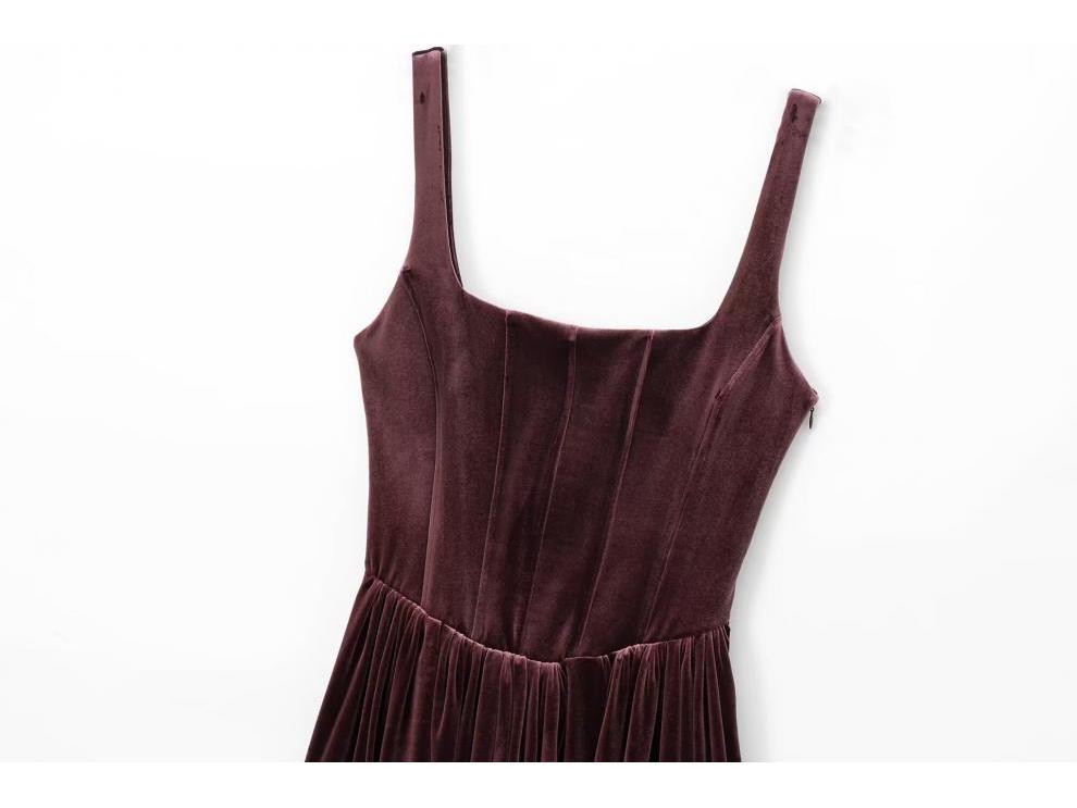 European & American Style Women's Velvet Bodycon Bustier Dress - Fashionable and Versatile Hot Seller