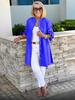 Cardigan en coton coupe slim à simple boutonnage et manches longues avec col rabattu