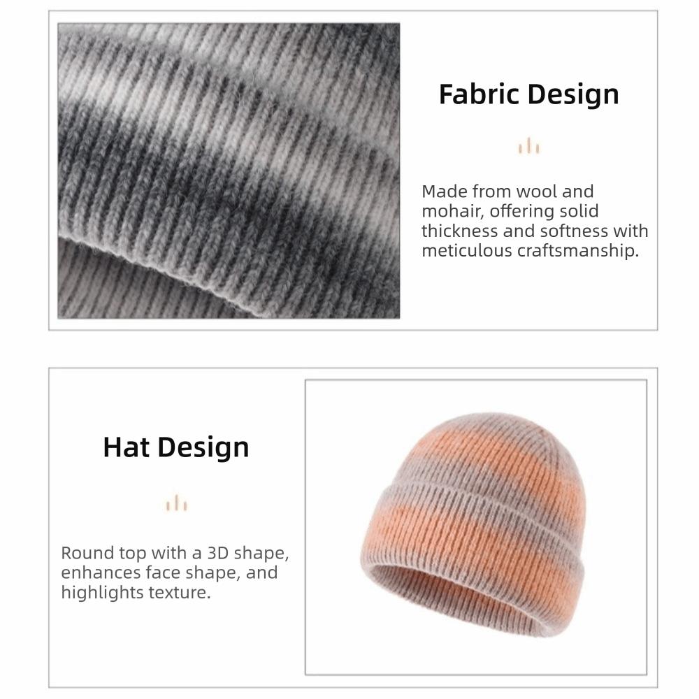 Thickened Warm Winter Cap Windproof Pullover Hat Versatile Knitted Beanie Hat  Autumn Winter