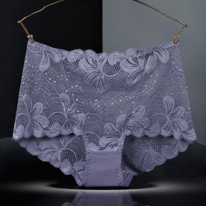 45-150kg Women Plus Size Lace Panties Sexy High Waist Pants Seamless Butt Lifter Lingerie Female Flowers Mesh Breathable Briefs
