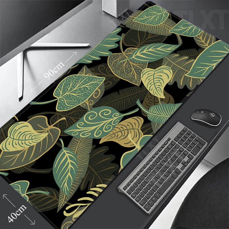 Tropical Plants Large Mouse Pad Green Leaves Gaming Mousepad Big Keyboard Rug Mouse Mats Rubber Desk Mat XXL Mousepads