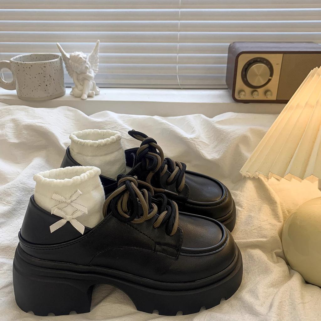 Single Shoes Women's Shoes Heightening Loafers Women's 2025 New Thick-soled Versatile British Style Small Leather Shoes Trendy Spring and Summer 