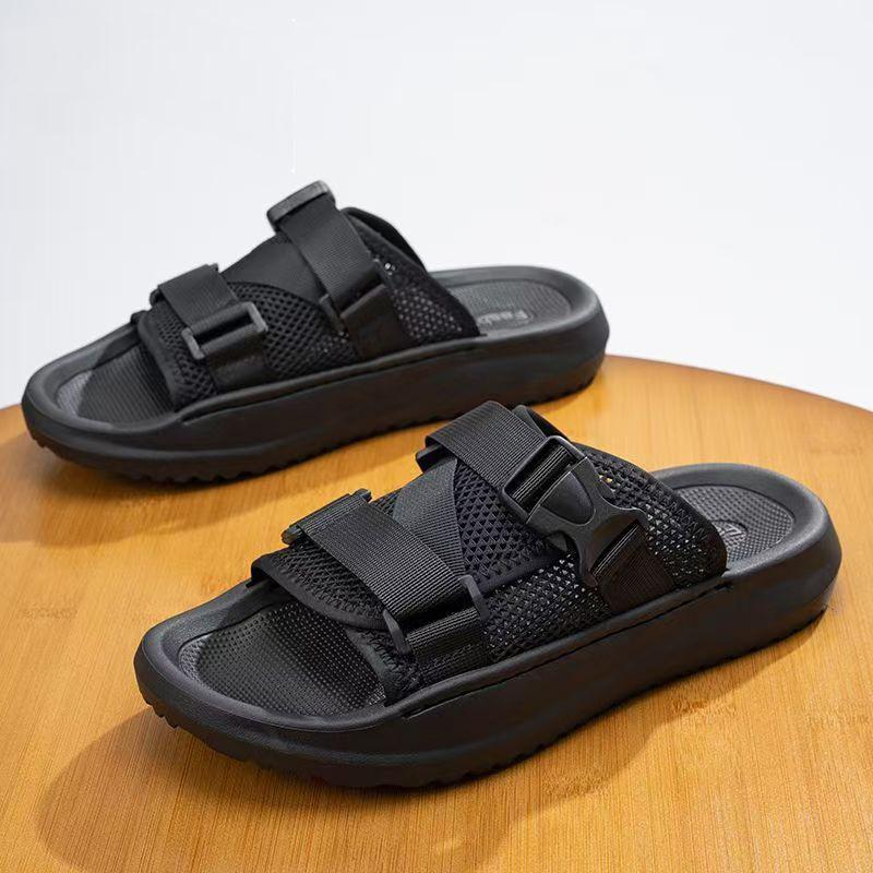 

Мода 2025 Лето Новые Сетчатые Тапочки для Мужчин Мода Повседневные Мягкая подошва Пляжная Обувь Мужские Однотонные Уличные Шлепанцы Мужские 38