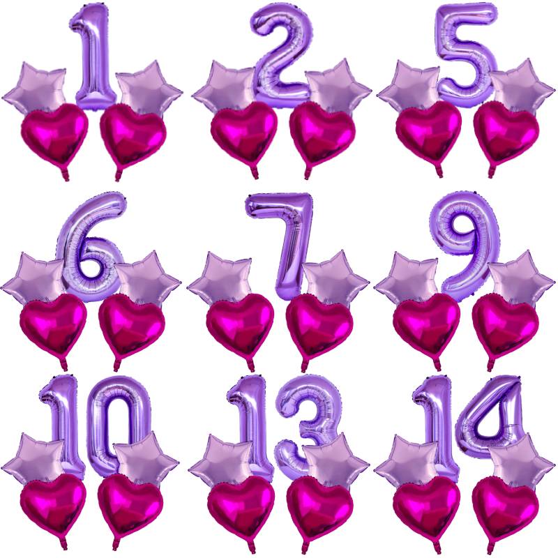 Lot Purple Balloon Set Latex Confetti Balloons Wedding Valentine's Day Globos Baby Shower Birthday Christmas Party Decorations