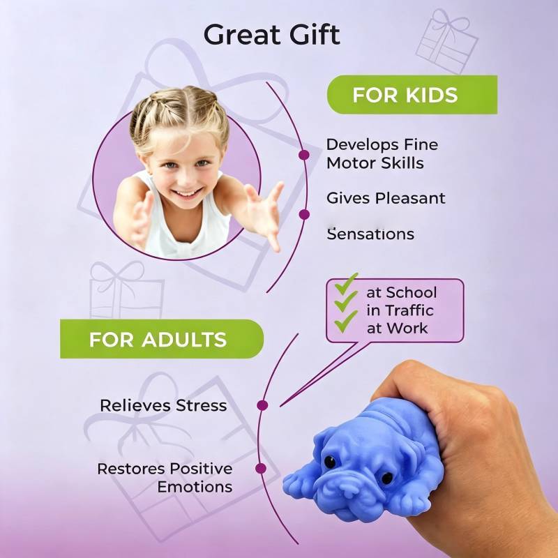 Cute Puppy Dog Stress Relief Toy With Tpr Material For Kids And Adults