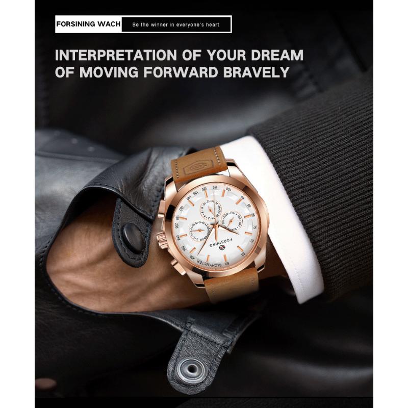 Forsing Men's Fashion Leisure Mechanical Machine Multifunctional Mechanical Watch