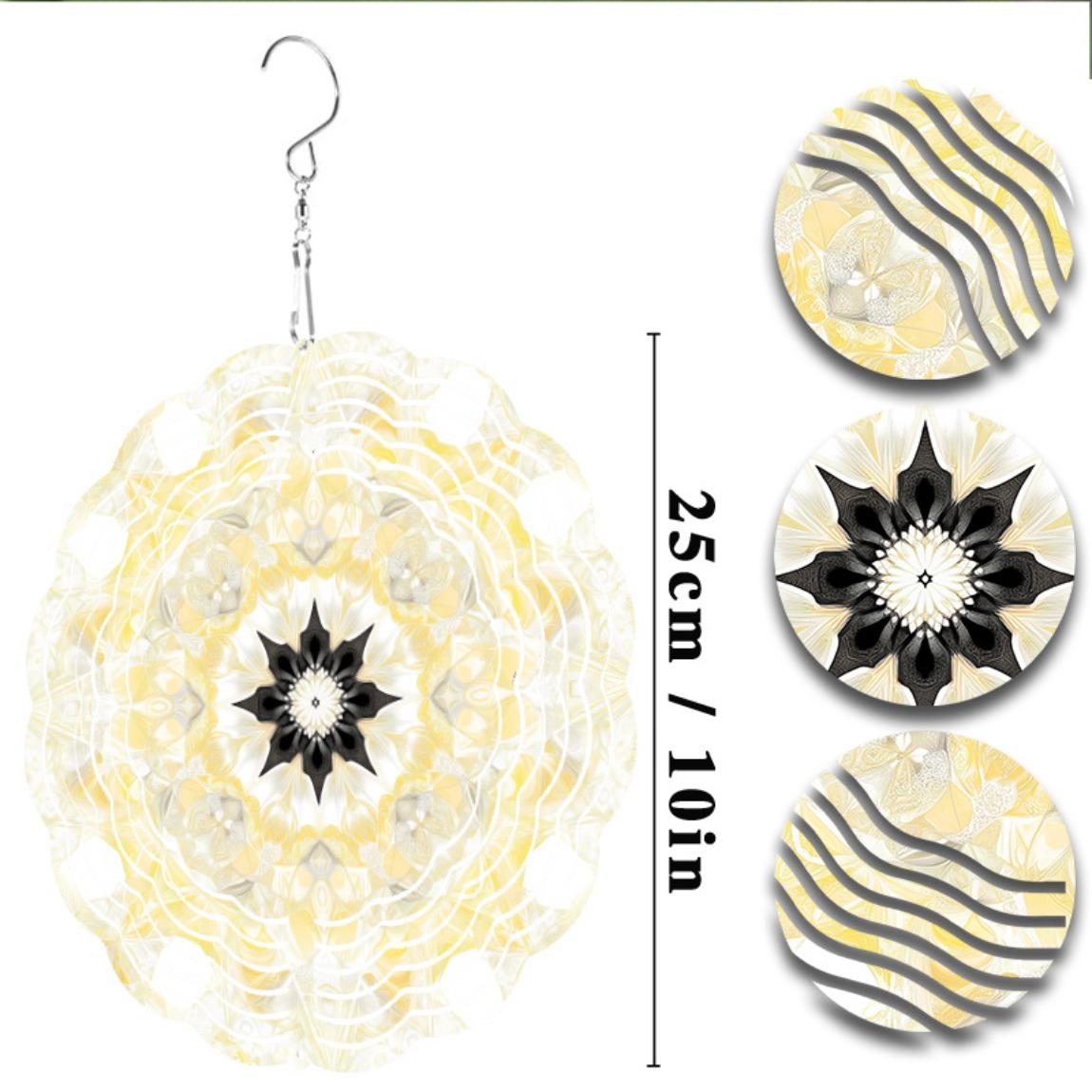 

Золотой металлический колокольчик-мандала для улицы, садовый декор для всех сезонов, рождественское украшение для подвешивания на День благодарения с отражающей поверхностью 01A