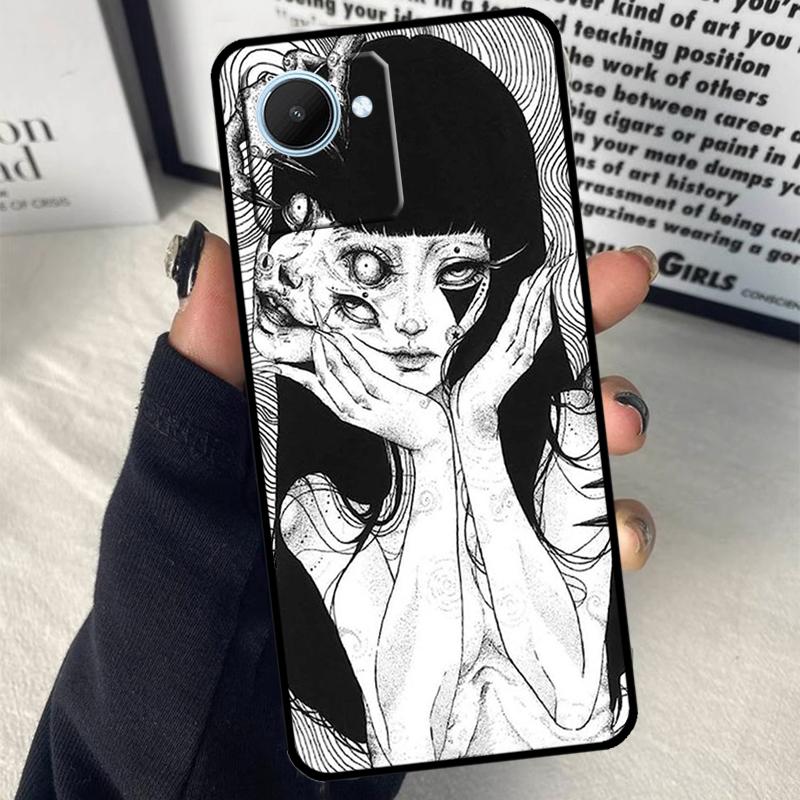 Horror Manga Style For Realme GT7 Pro GT6 C67 C65 C63 C61 C55 C53 C51 C71 C75 10 11 12 13 14 15 Pro Plus Case