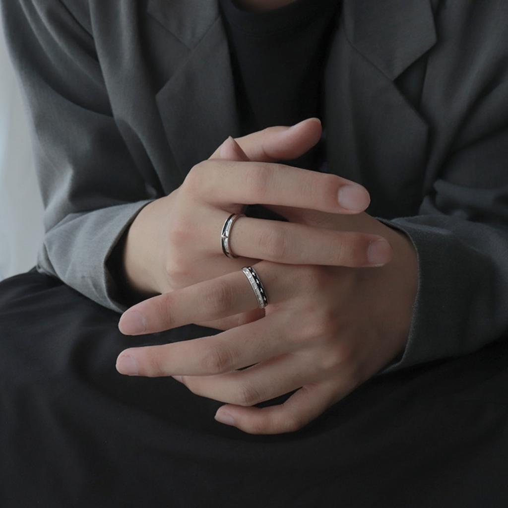 Adjustable Starlight Ring, Stainless Steel Punk Jewelry for Men, Comfort Fit Daily Wear Gift Idea