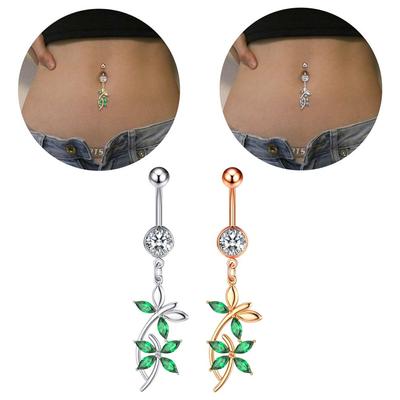 1PCS 316L Stahl Grüne Libelle Bauchnabel Ringe Nabel Knopf Nabel Piercing Ring Körper Bauch Piercing Schmuck 2022 heißer Verkauf