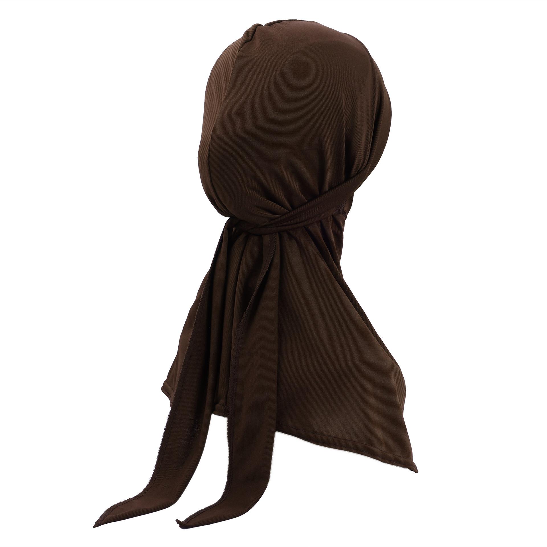 Jersey Sofort-Hijab mit Bindebändern Kopftuch für Damen Elastische Kopfbedeckung Muslimisches Kopftuch Islamisches Stirnband Turban black