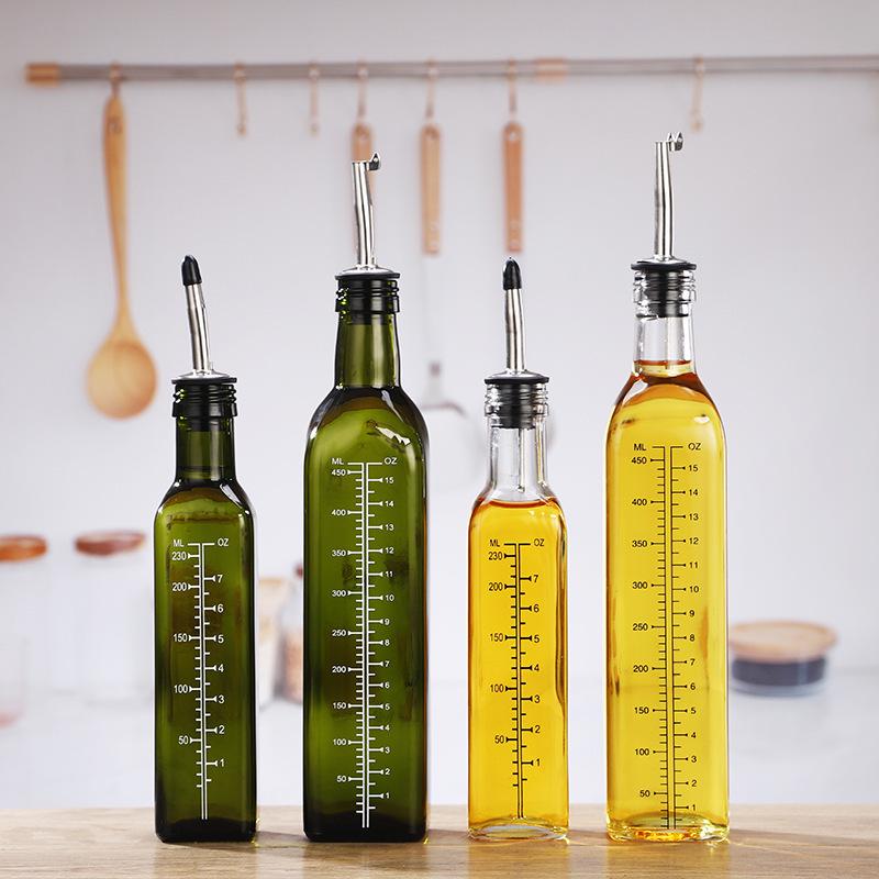 Automatic Glass Oil & Vinegar Dispenser with Transparent Bottle for Kitchen Use