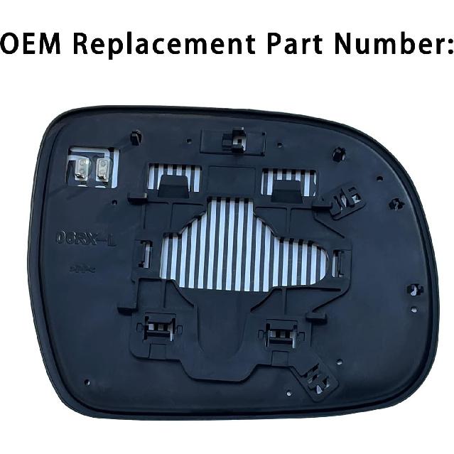 Driver Side Mirror Glass Replacement For 2004-2009 Lexus RX330 RX350 RX400H, Power Heated Left Side View Convex Exterior Mirrors Accessories, With