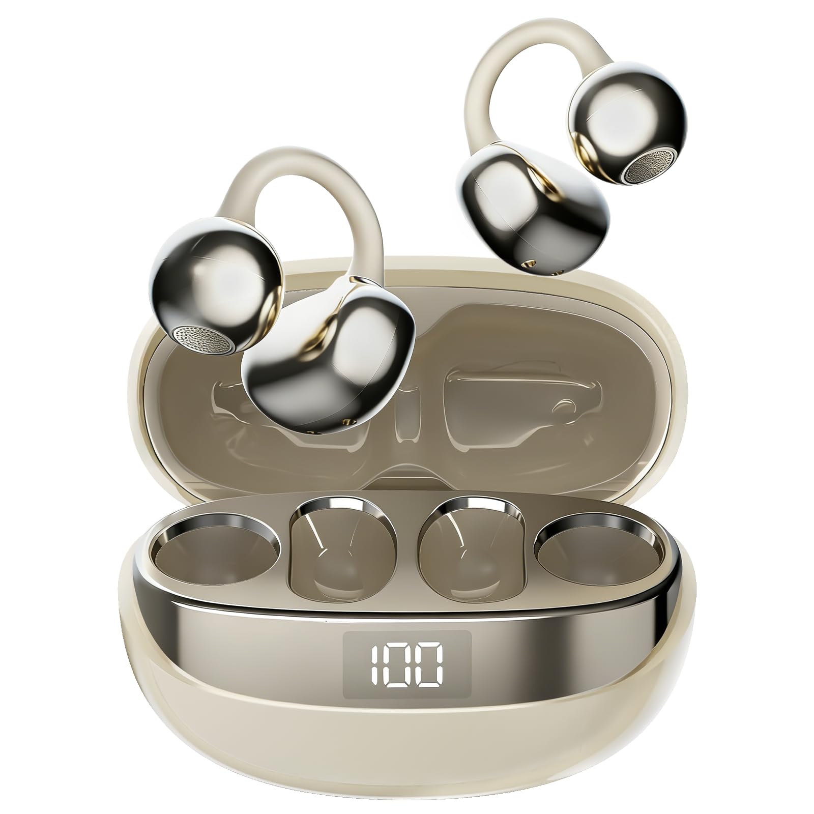

Sonlau Wireless Bluetooth Earphones, Over-the-Ear [Wireless Open Earbuds, Comfortable Fit, IPX5 Waterproof, Built-in Microphone] Bluetooth 6.0, Bone