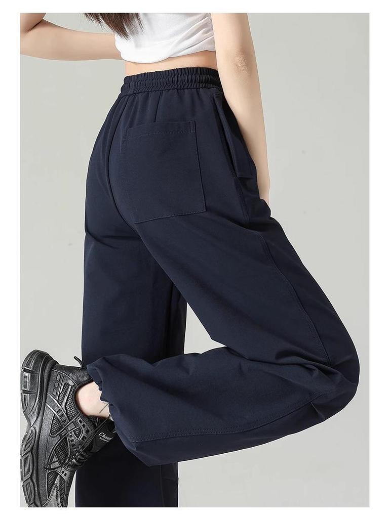 Damen 2025 Sommer Marineblau Weitbeinige Fallschirm-Cargohose