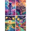 MISITU Jigsaw Puzzle Micro Piece 150 Pieces Puzzle Postcard Landscape Painting Fantasy Space Star Color Present Birthday Christmas Stylish Interior