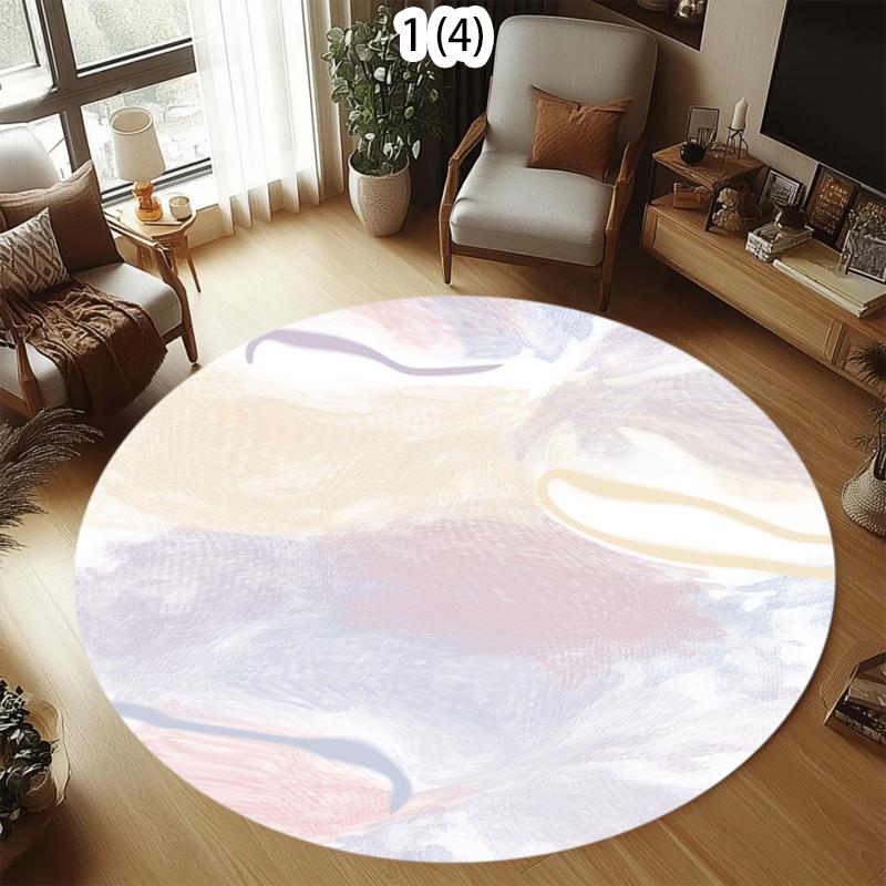 Oil Painting Style Living Room Rug Modern Home Decor Carpet Soft Non-Slip Floor Mat Fluid Brushstroke Pattern for Bedroom
